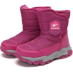 UJKOO Pink Girls Winter Snow Boots - Big Kids 6